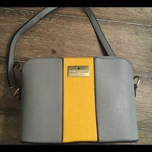 Kate Spade grey and yellow purse handbag